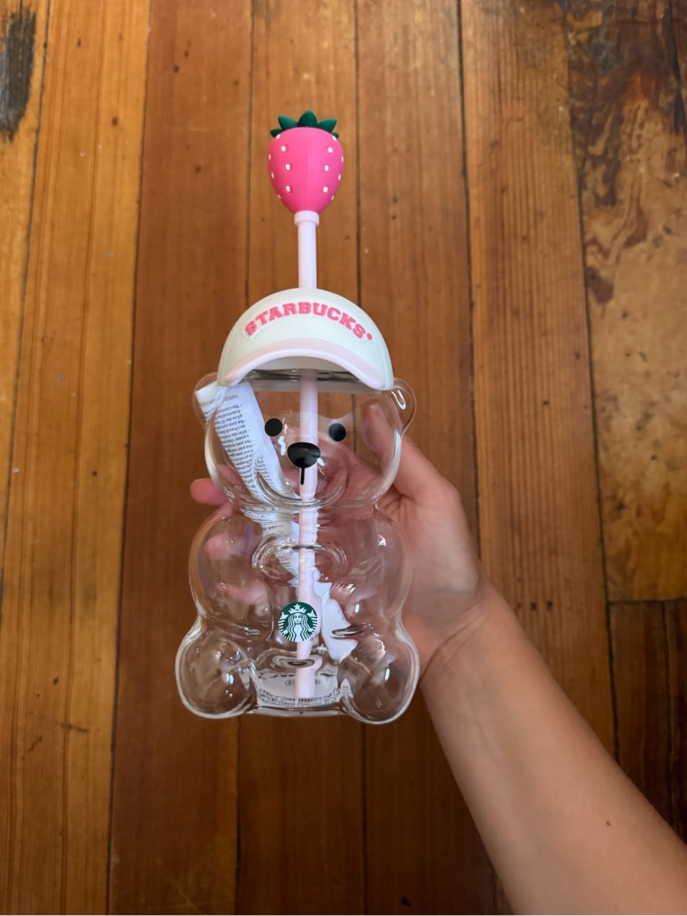 Starbucks Pink Bearista Glass tumbler cup